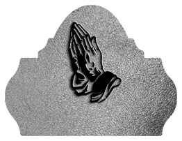 DARAY L 516 BK SH SL Black Praying Hands Shimmer Silver Background